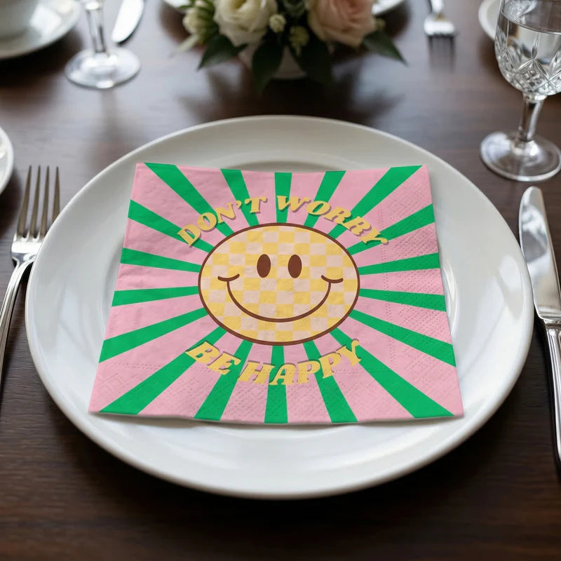 Papieren servetten - 33x33 cm - 3 laags - Don't worry be happy