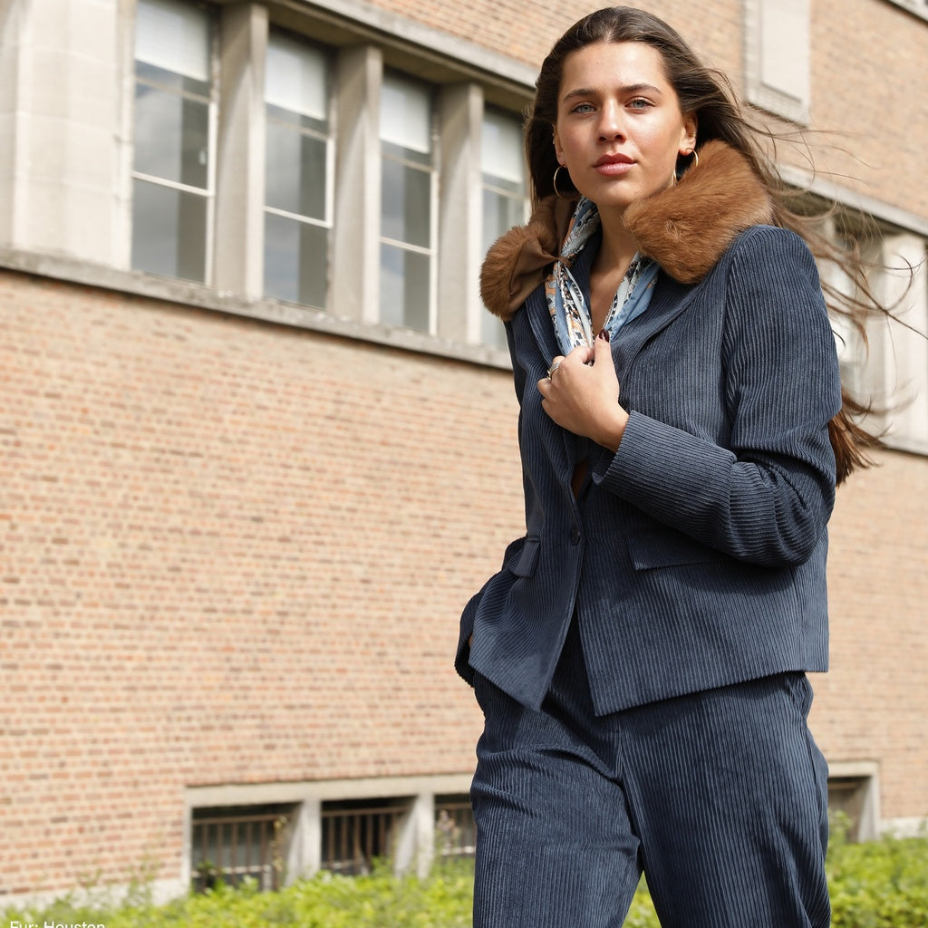 Rib blazer navy Amélie & Amélie