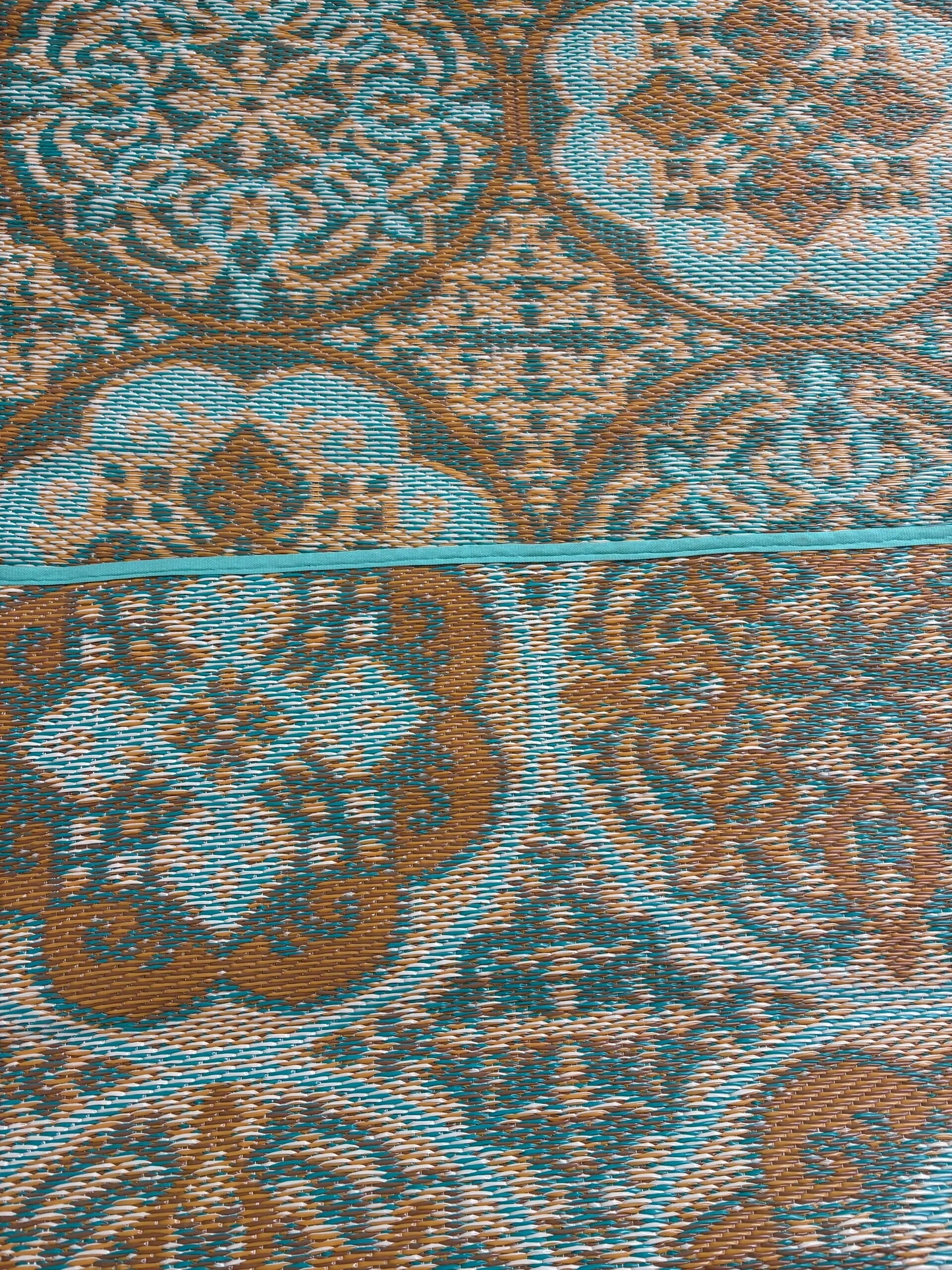 Buitenkleed 120-180 cm , groen / bruin / crème / blauw