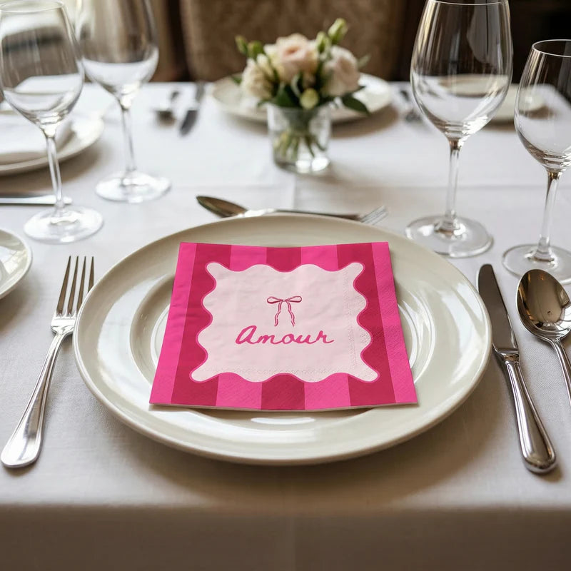 Papieren servetten - 33x33 cm - 3 laags - Amour