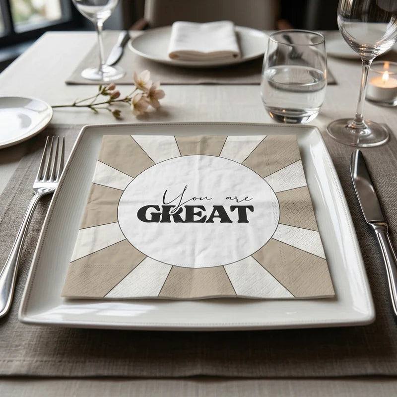 Papieren servetten - 33x33 cm - 3 laags - You are great
