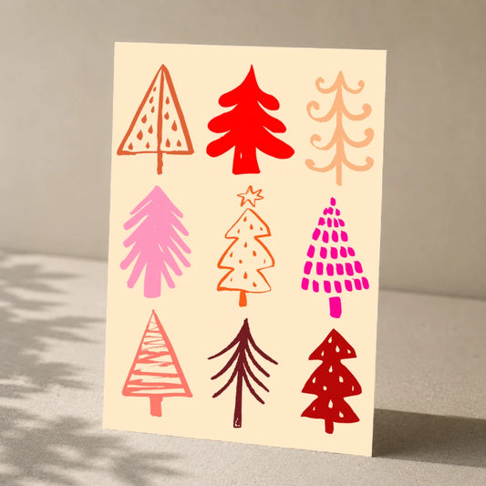 Kaart kerstbomen - Joeff