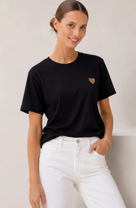 T-shirt heart black