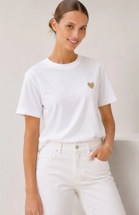 T-shirt heart white
