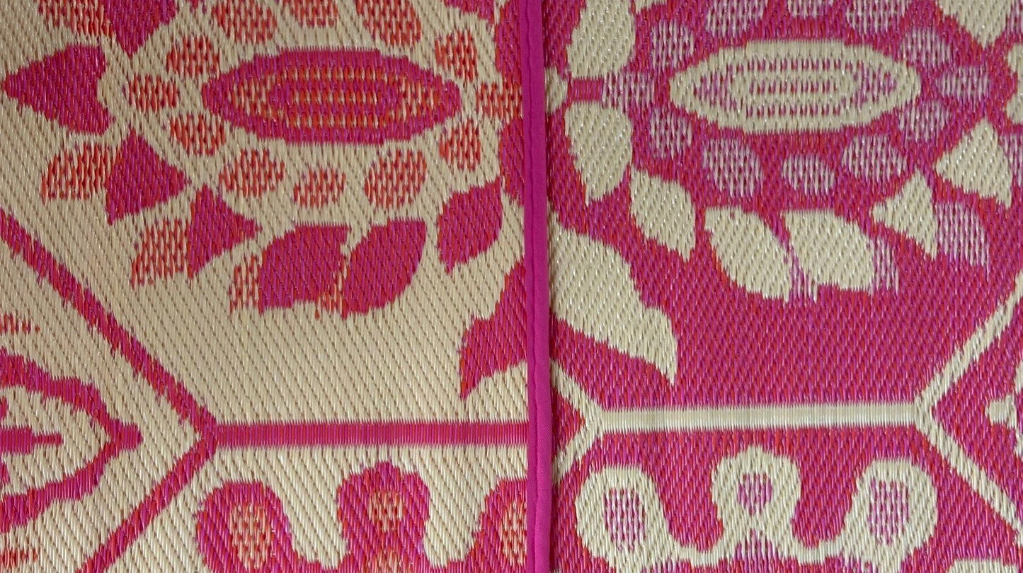 Buitenkleed 180-270 cm , Roze / oranje / koraal / crème