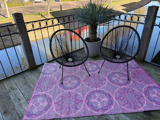 Buitenkleed 150-210 cm , paars / roze / crème