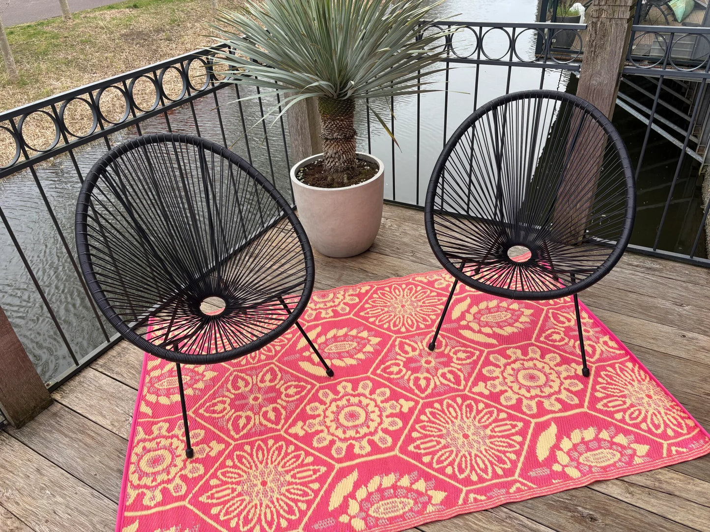 Buitenkleed 120-180 cm, roze / koraal / creme / oranje