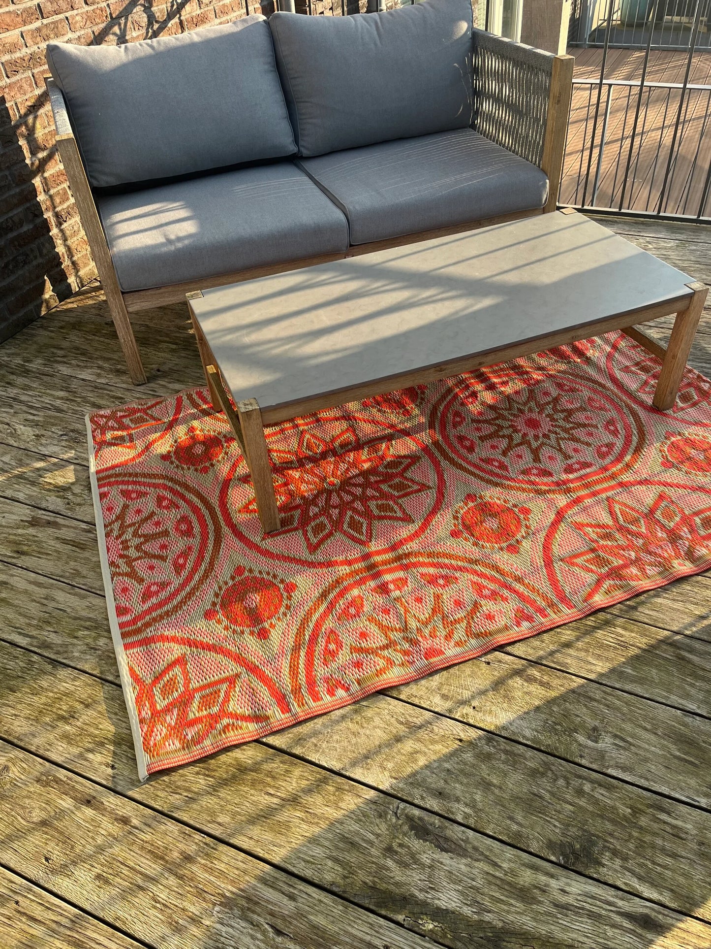 Buitenkleed 120-180 cm, roze/ goud
