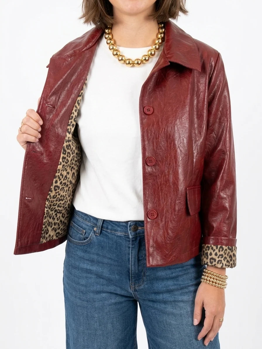 Jacket Lea wijnrood